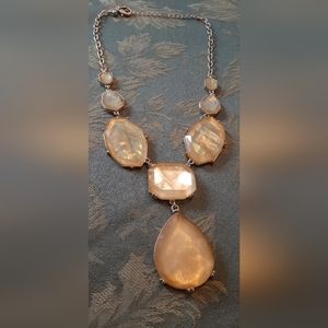 Chico's statement necklace gold and clear stones